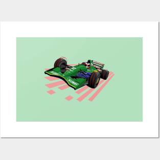 Jordan 191 Formula 1 Car as Driven by Michael Schumacher Posters and Art